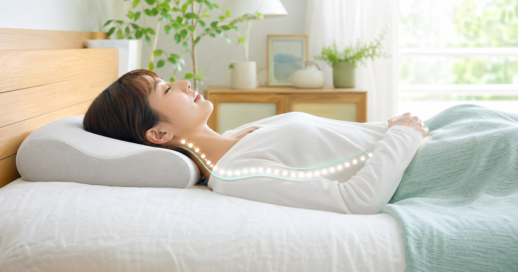 寝姿勢と体の歪みを整えるイメージ